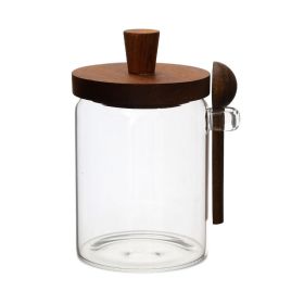 1 Pcs 18.5 OZ Glass Coffee Jars with Spoons, Candy Jars, Biscuit Jars, Storage Jars, Tea Jars, Snack Jars, Seasoning Jars, Salt Jars, Pepper Jars