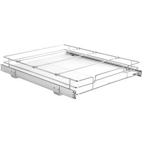 VEVOR 15.5"Wx21"Dx3.5"H Pull Out Cabinet Organizer, Heavy Duty Slide Out Pantry Shelves, Steel Roll Out Drawers