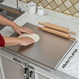 Stainless Steel Cutting Board with Lip for Kitchen Chopping Boards for Countertop Large Metal Cutting Board over Sink Suitable for Meat Fruits Ve (size: 30cm*40cm)